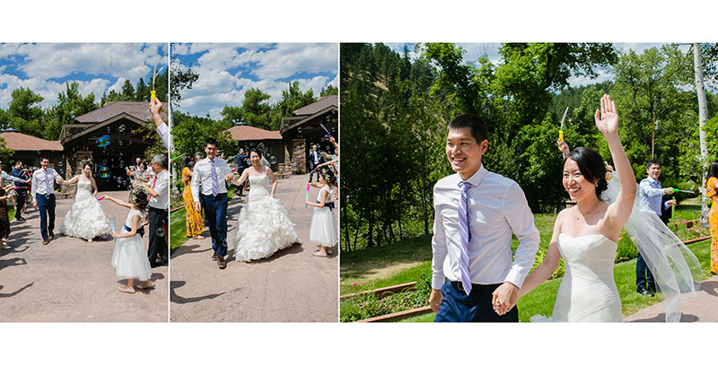 bride and groom recessing down the aisle