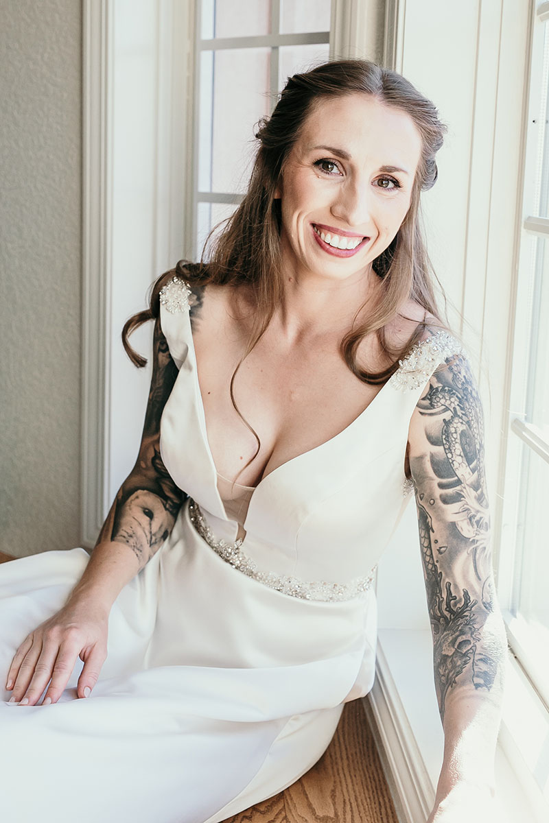 Bride's portrait in window light