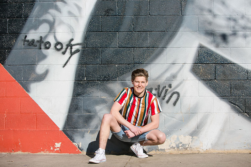 Fairview high school senior boy graffiti wall denver co